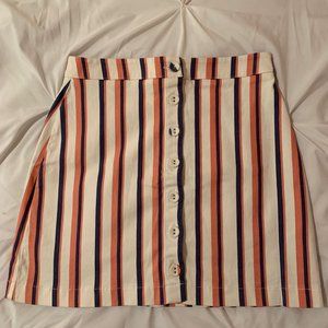 Forever 21 Pink and Blue Mini Skirt Size M Stripes